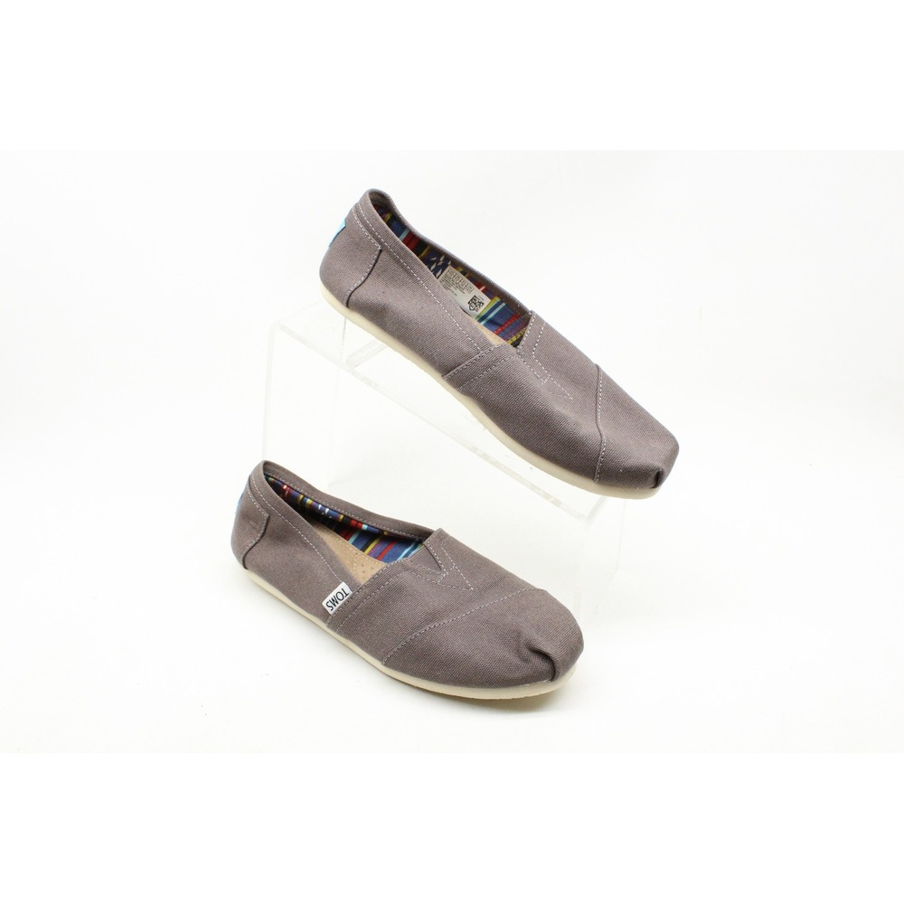 TOMS Classic Alpargata Ash Grey Canvas Slip On Shoes Womens 7.5 10000871